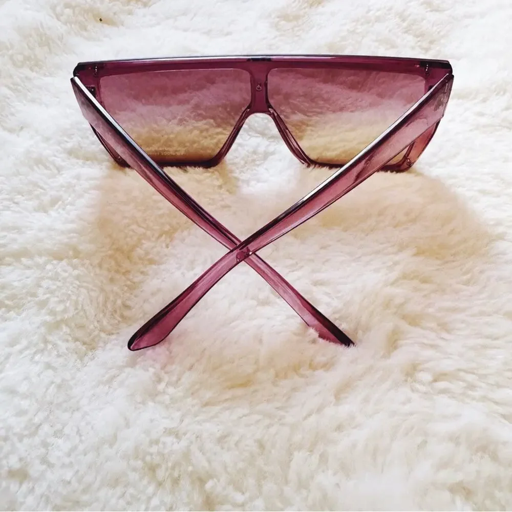 Greta Dark Purple Oversized Statement Sunglasses